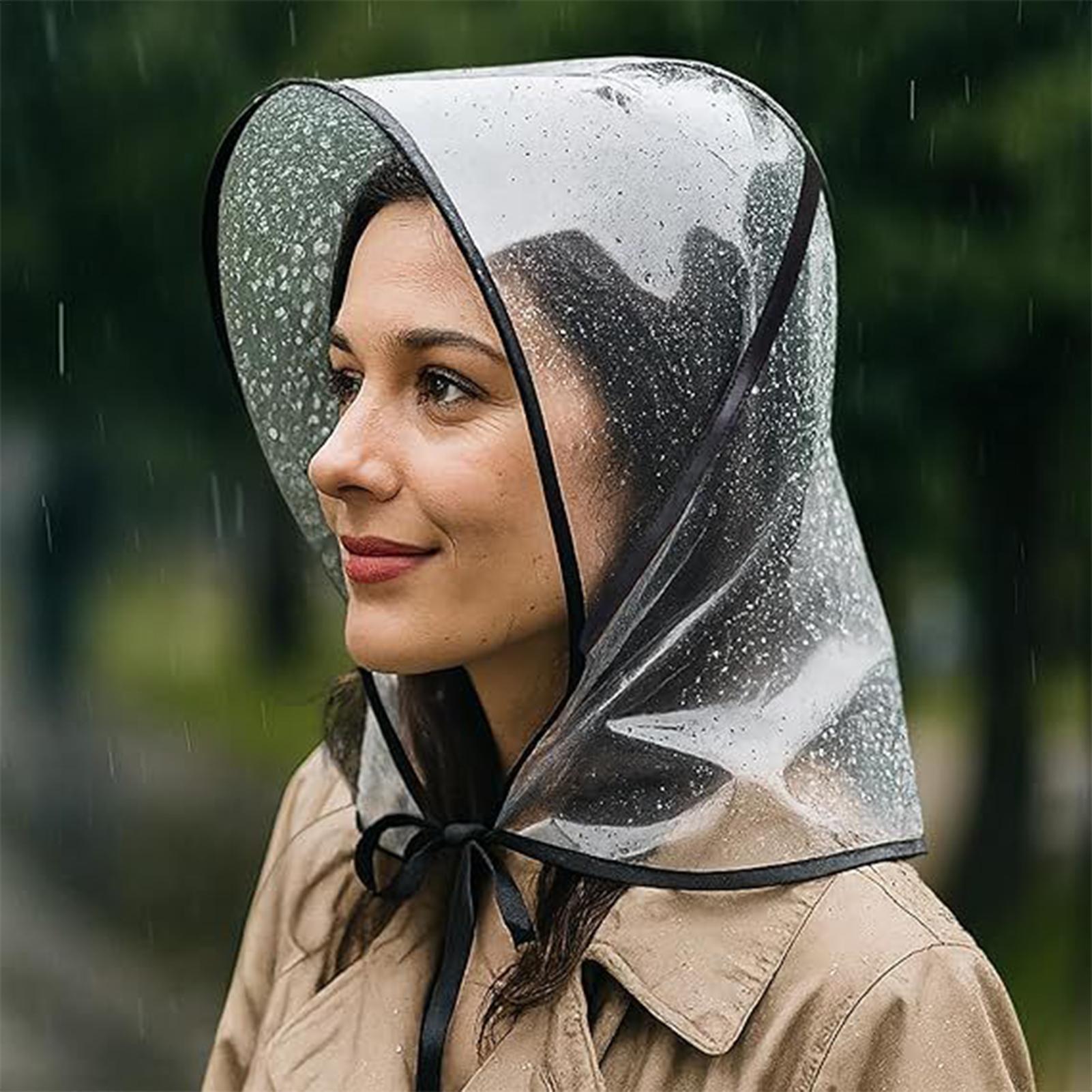 Outdoor Adventure Hat - Sombrero de Lluvia Transparente Reutilizable con