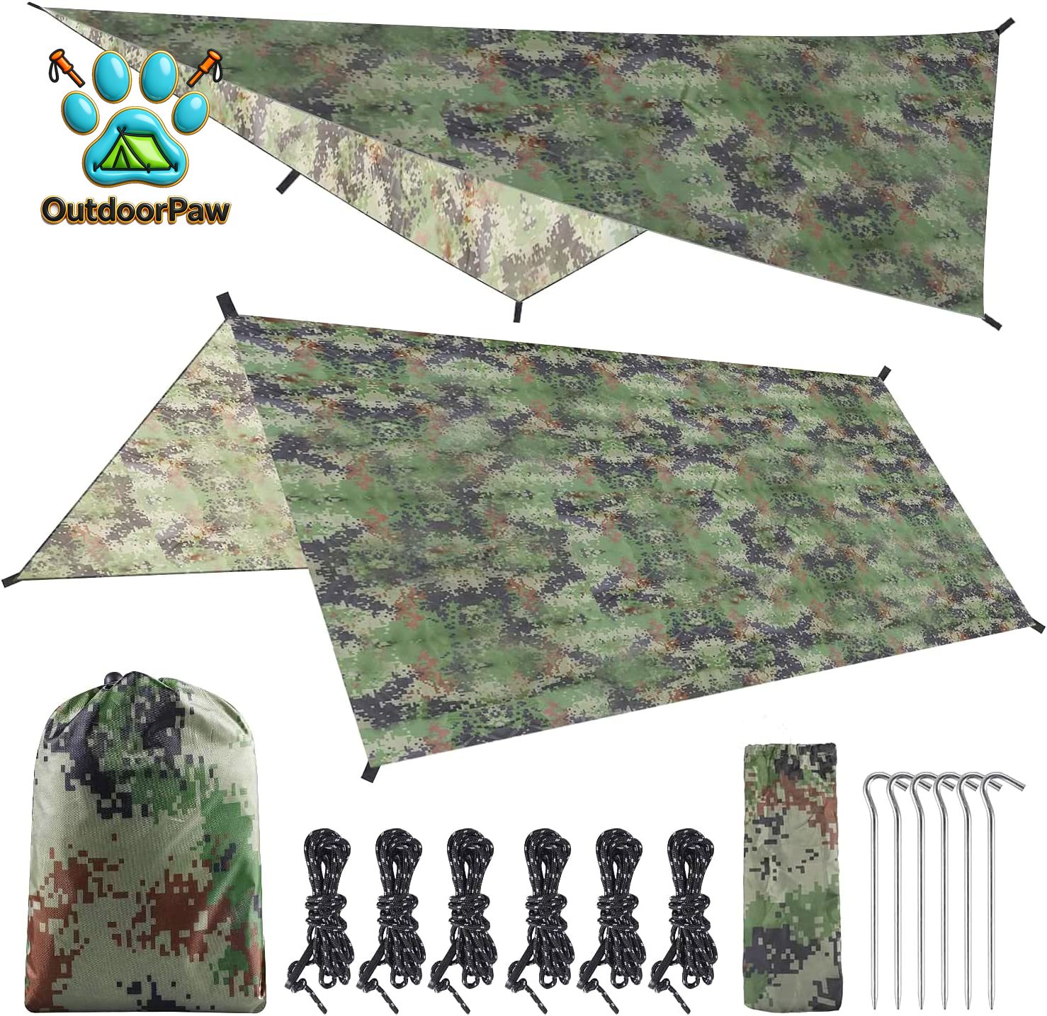 Hammock Rain Tarp - Lona Impermeable para Hamaca, 3x3 Metros,