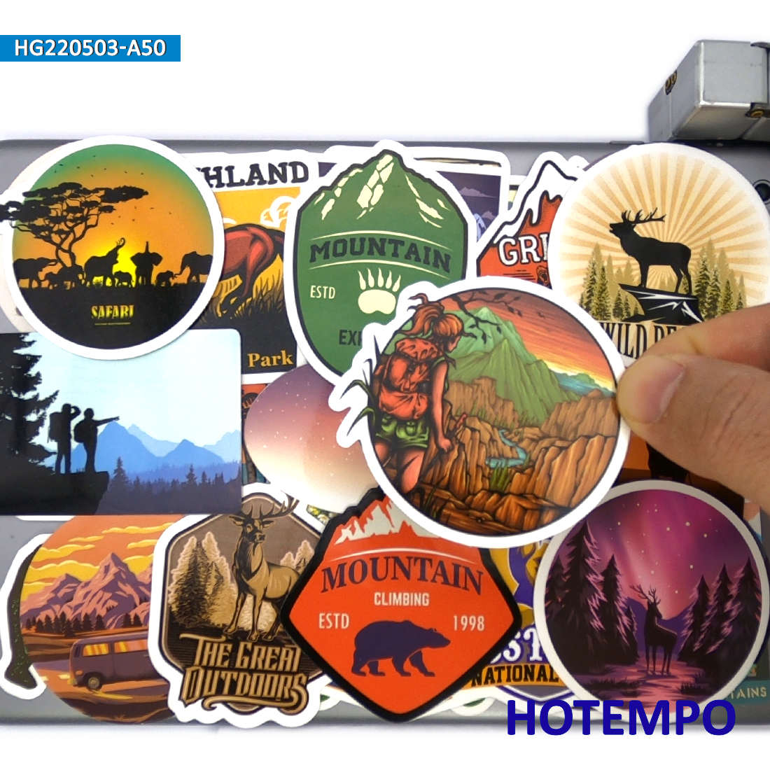 Juego de pegatinas de viaje po - Outdoor Adventure World reseña y precio